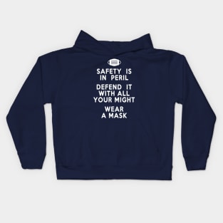 Wear a Mask (blue) Kids Hoodie